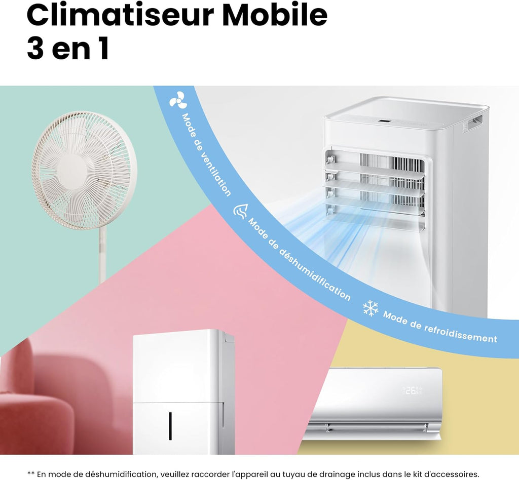 Comfee Breezy Cool 2.6 Mobile Klimaanlage 9000 BTU 2,6 kW WLAN App R290 bis 33m²
